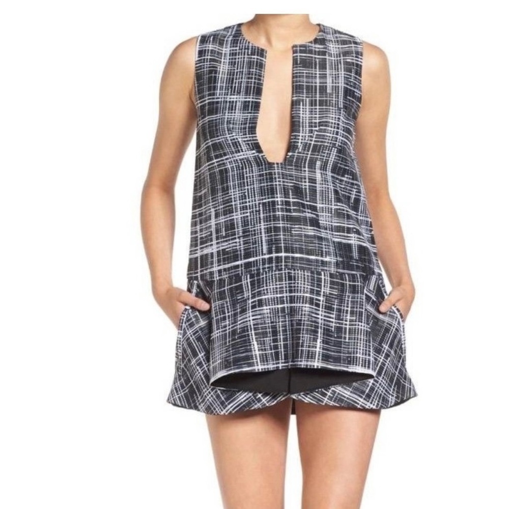 Kendall + Kylie Revolve Drop Waist Fully Lined Sleeveless Flare Mini Skirt Dress - Picture 2 of 16